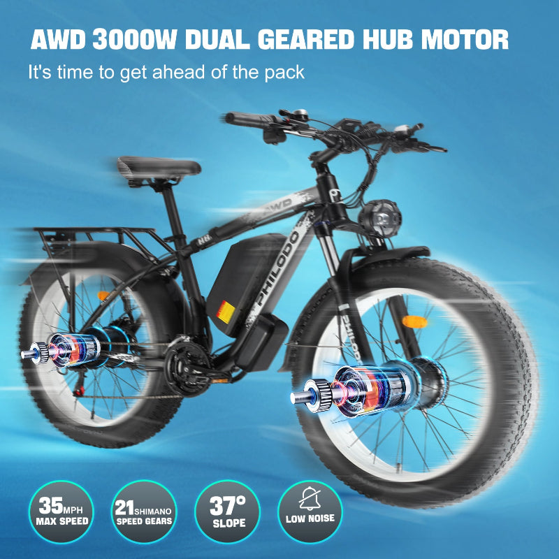 PHILODO H8-Dual Motor Fat Tire Electric Bike